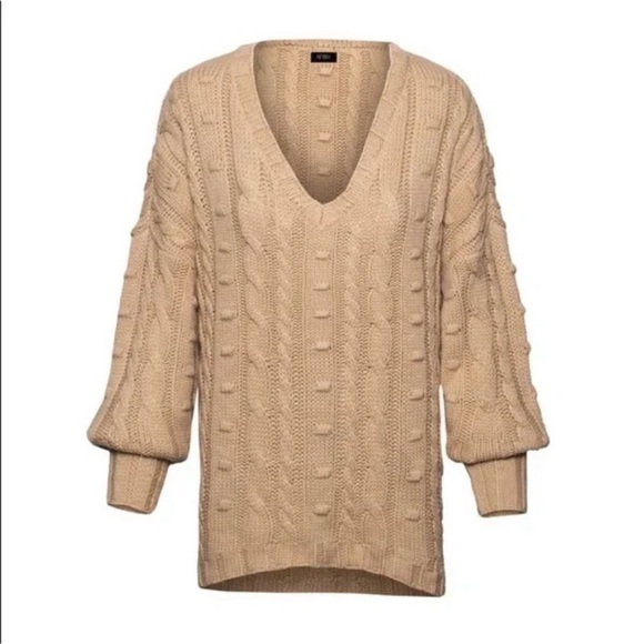 AFRM Bostom Oversized Long Cable Knit Sweater in Sand M/L - Picture 3 of 10
